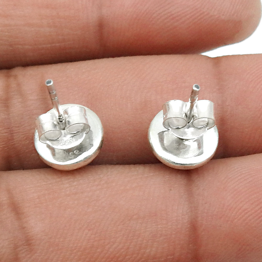 Natural Carnelian Gemstone 925 Sterling Silver Stud Earrings Gift For Woman Girl