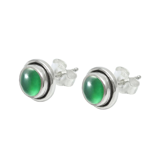 Natural Green Onyx Sterling Silver Sisters Day Wife Boho Stud Butterfly Earrings