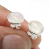 8mm Rainbow Moonstone 925 Sterling Silver Stud Earrings Handmade Jewelry