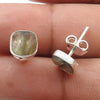 6mm Square Labradorite Gemstone 925 Sterling Silver Stud Earrings
