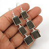 925 Sterling Silver Black Sunstone Earrings Women Jewelry
