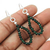 Emerald Beaded Gemstone Earrings 925 Silver Jewelry