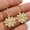 Cubic Zirconia Gemstone Sterling Silver Dangle Gold Plated Friend Gift Earrings