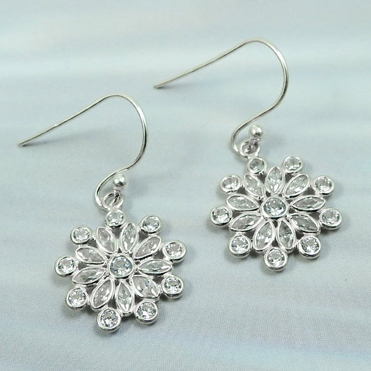 Drop Dangle Bohemian Earrings 925 Silver Natural Cubic Zirconia F17