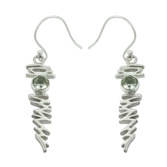 Blue Topaz Gemstone Earring 925 Sterling Silver Vintage Jewelry O22