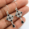 Cubic Zirconia Gemstone Unique Tribal Dangle Drop Hook Earrings 925 Solid Silver