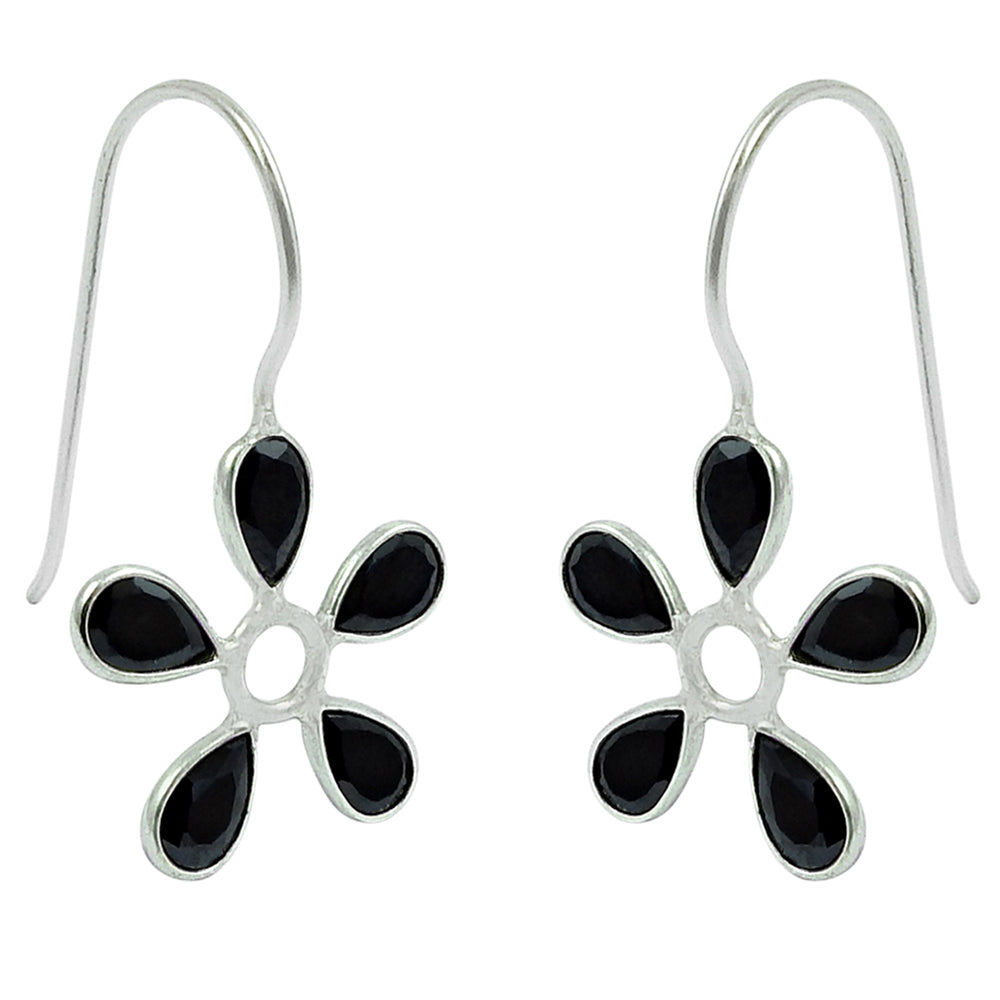 Gift For Woman Dangle Tribal Earrings 925 Silver Natural Cubic Zirconia O19