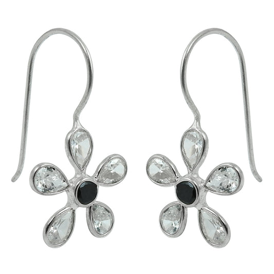 Natural Cubic Zirconia 925 Silver Drop Dangle Boho Earrings For Women B34