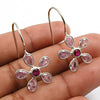 Pear Cubic Zirconia Stone Vintage Daughter Dangle Hook Earrings 925 Solid Silver