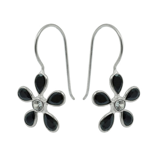 Woman Gift Natural Cubic Zirconia Dangle Tribal Earrings 925 Silver B35