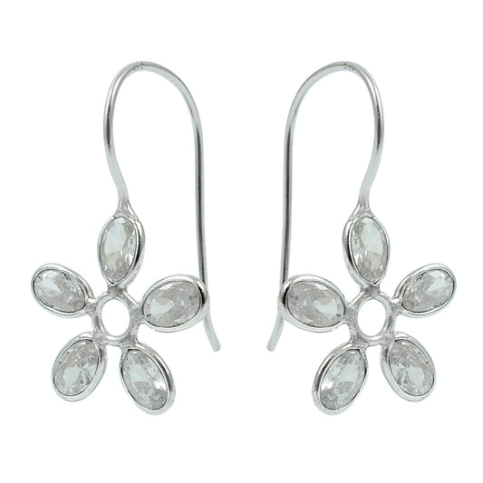 Woman Gift Natural Cubic Zirconia Dangle Bohemian Earrings 925 Silver U20