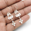 Sterling Silver Pear Natural White Cz Handmade Dangle Drop Daughter New Earrings