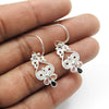 Natural Cubic Zirconia Bezel Drop Dangle Engagement Earrings 925 Solid Silver