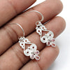 Pear Natural Pink Cubic Zirconia Drop Dangle Boho New Earrings 925 Solid Silver