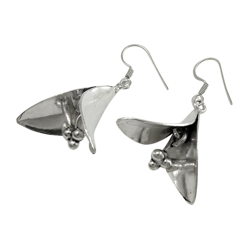 Solid 925 Sterling Silver Unique Dangle Earrings