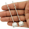 925 Sterling Silver Spring Wire Dangle Earrings