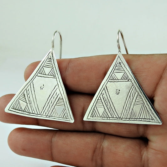 925 Sterling Silver Geometric Dangle Earrings