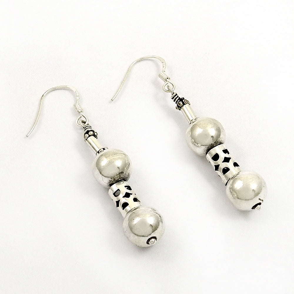 925 Silver Vintage Heavy Statement Dangle Earrings