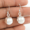 Solid 925 Silver Hanging Ball Dangle Earrings
