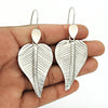 Solid 925 Sterling Silver Leaf Dangle Earrings
