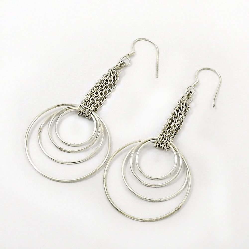 925 Sterling Silver Hanging Chain Dangle Earrings