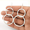 Sterling Silver Interlocking Circle Dangle Earrings