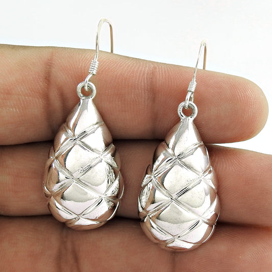 Vintage 925 Sterling Teardrop Criss Cross Earrings