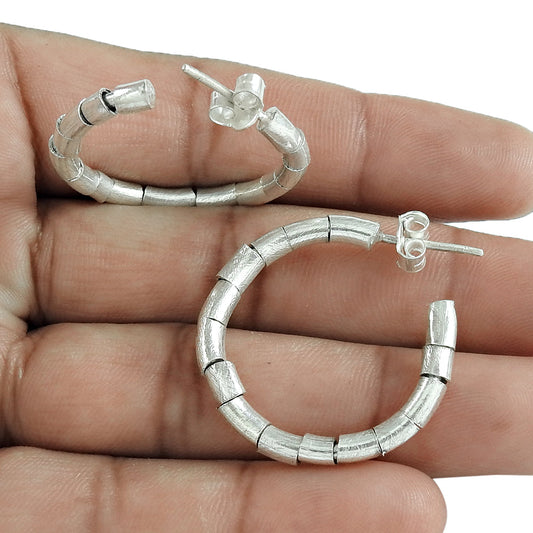 925 Sterling Silver Open Tube Hopp Earrings