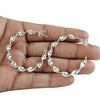 Sterling Silver Twisted Hoop Circle Earrings