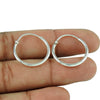 Sterling Silver Round Hoops Thick Earrings
