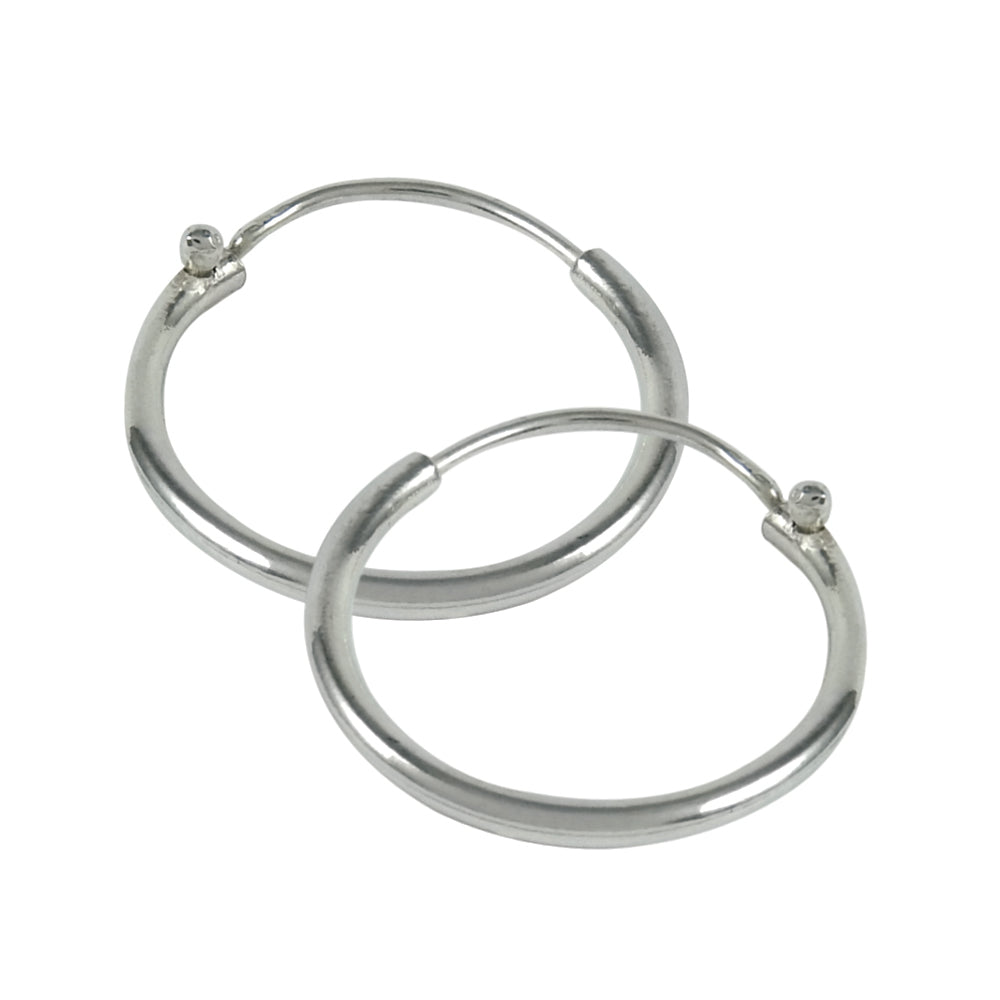 Sterling Silver Round Hoops Thick Earrings