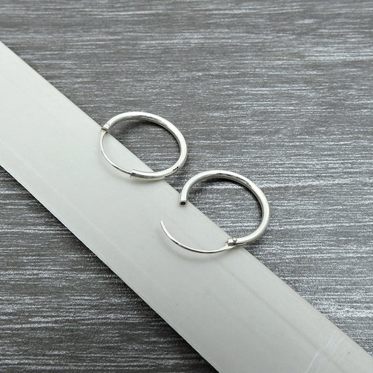 Sterling Silver Stylish Hoop Earrings Indian Jewelry