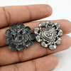 925 Sterling Silver Heart Stud Earrings Oxidized Jewelry