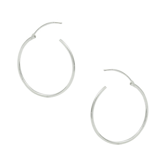 925 Sterling Silver Light Weight Hoop Earrings