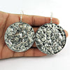 Oxidized 925 Silver Hammered Earrings