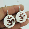 Solid 925 Sterling Silver Om Earrings Temple Jewelry