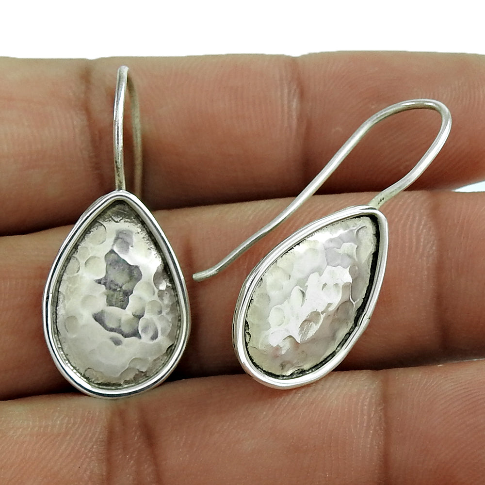 Drop Shape 925 Sterling Silver Vintage Earrings