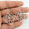 Solid 925 Sterling Silver Heart Earrings Gift For Woman Girls