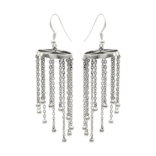 Solid 925 Sterling Silver Hanging Dangle Earrings Women Jewelry