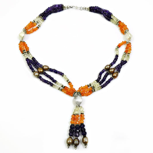 925 Silver Beaded Necklace Women Jewelry