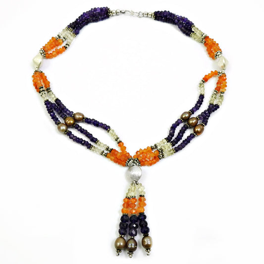 925 Silver Beaded Necklace Women Jewelry