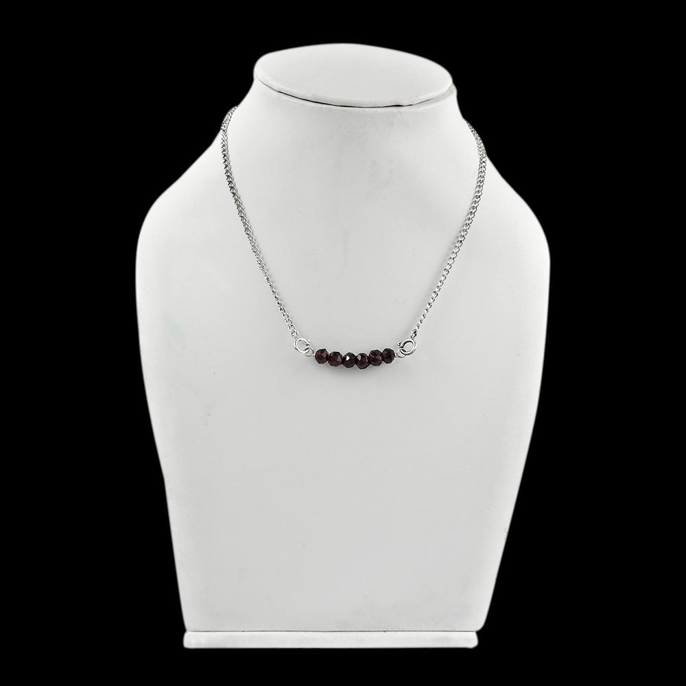 Gift For Woman Choker Necklace 925 Sterling Silver Natural Garnet Gemstone U28