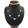 Natural Chalcedony Gemstone Cluster Boho Blue Necklace 925 Sterling Silver Y1