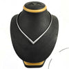 Solid 925 Sterling Silver V Neck Necklace