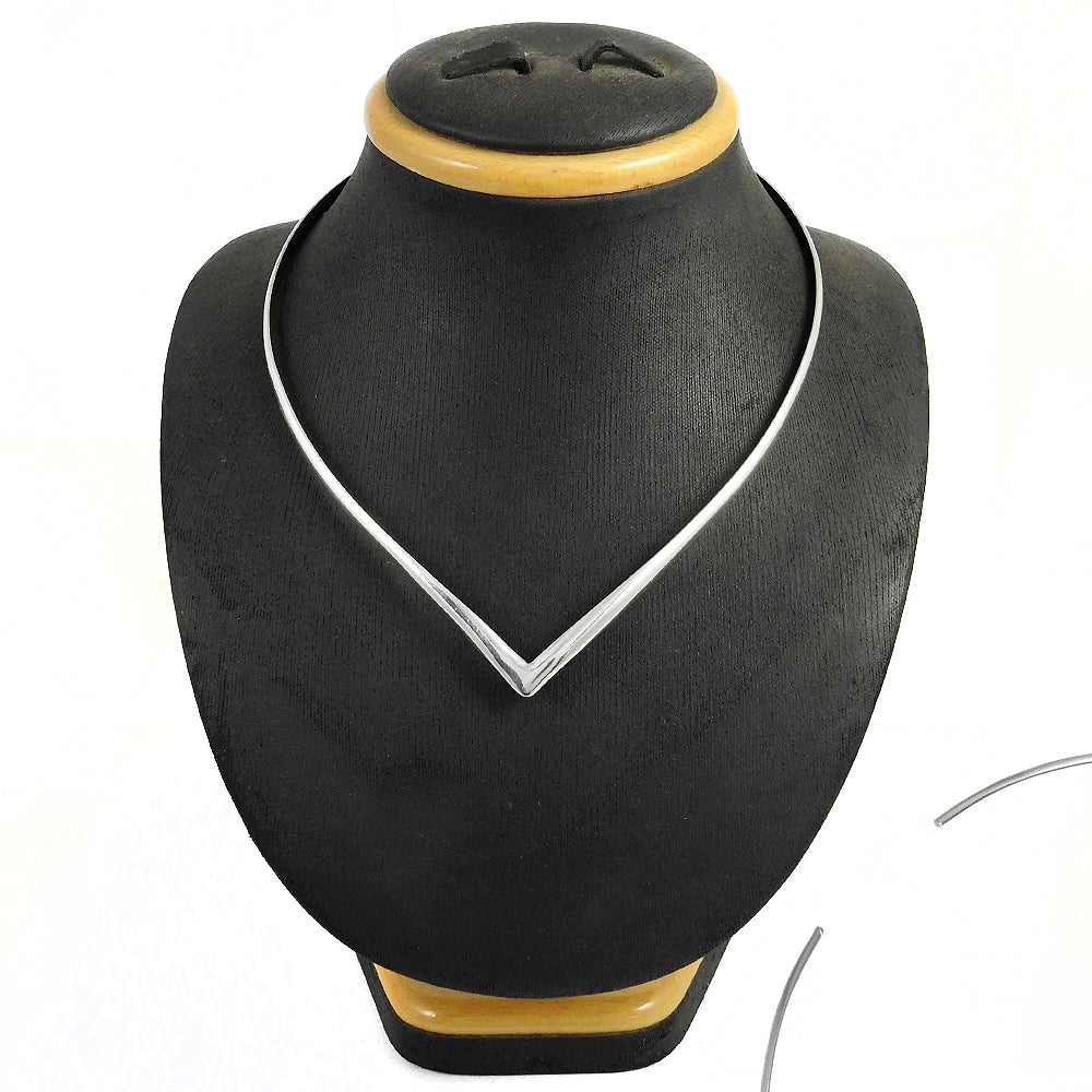 Solid 925 Sterling Silver V Neck Necklace