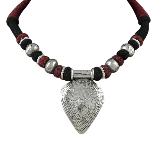 Solid 925 Sterling Silver Engraved Necklace Thread Jewelry