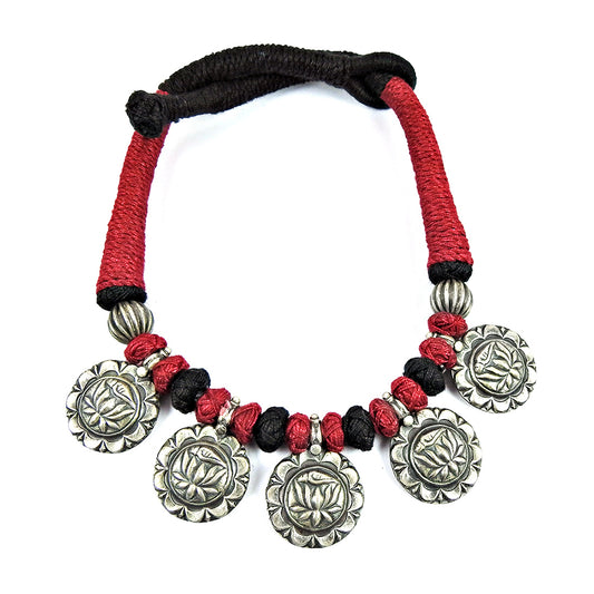 925 Sterling Silver Handcrafted Jewelry Cluster Thread Necklace