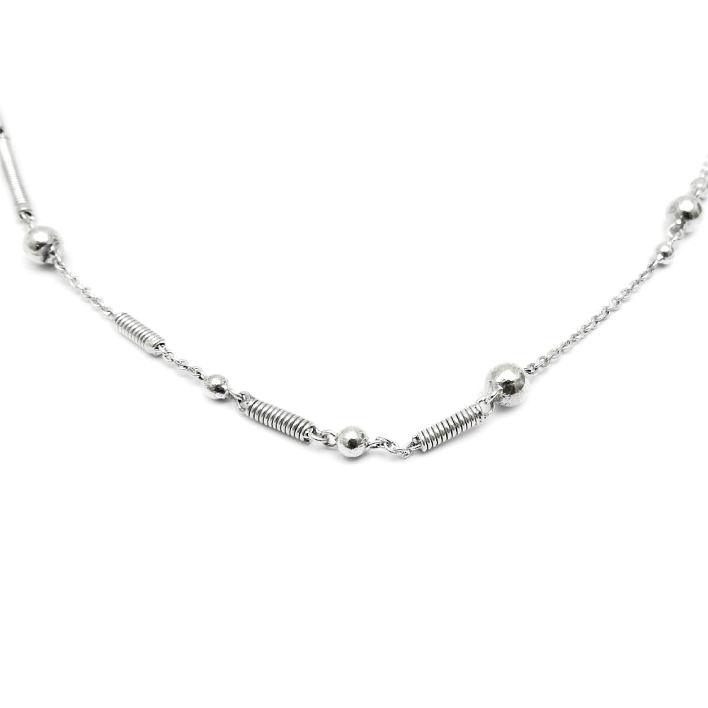 Solid 925 Sterling Silver Spring Chain Necklace