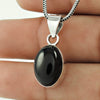 Natural Black Onyx Sterling Silver Birthday Vintage Bezel Mother Engagement Pendant