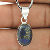 Birthday Gift 925 Sterling Silver Natural Lapis Lazuli Gemstone Pendant A6